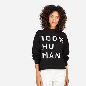 EVERLANE 100% Human Crew Sweatshirt S Black Graphic Inclusive Pride NEW B54